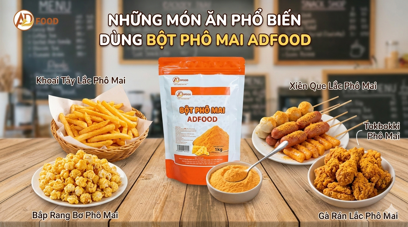 Những Món Ăn Phổ Biến Dùng Bột Phô Mai ADFOOD
