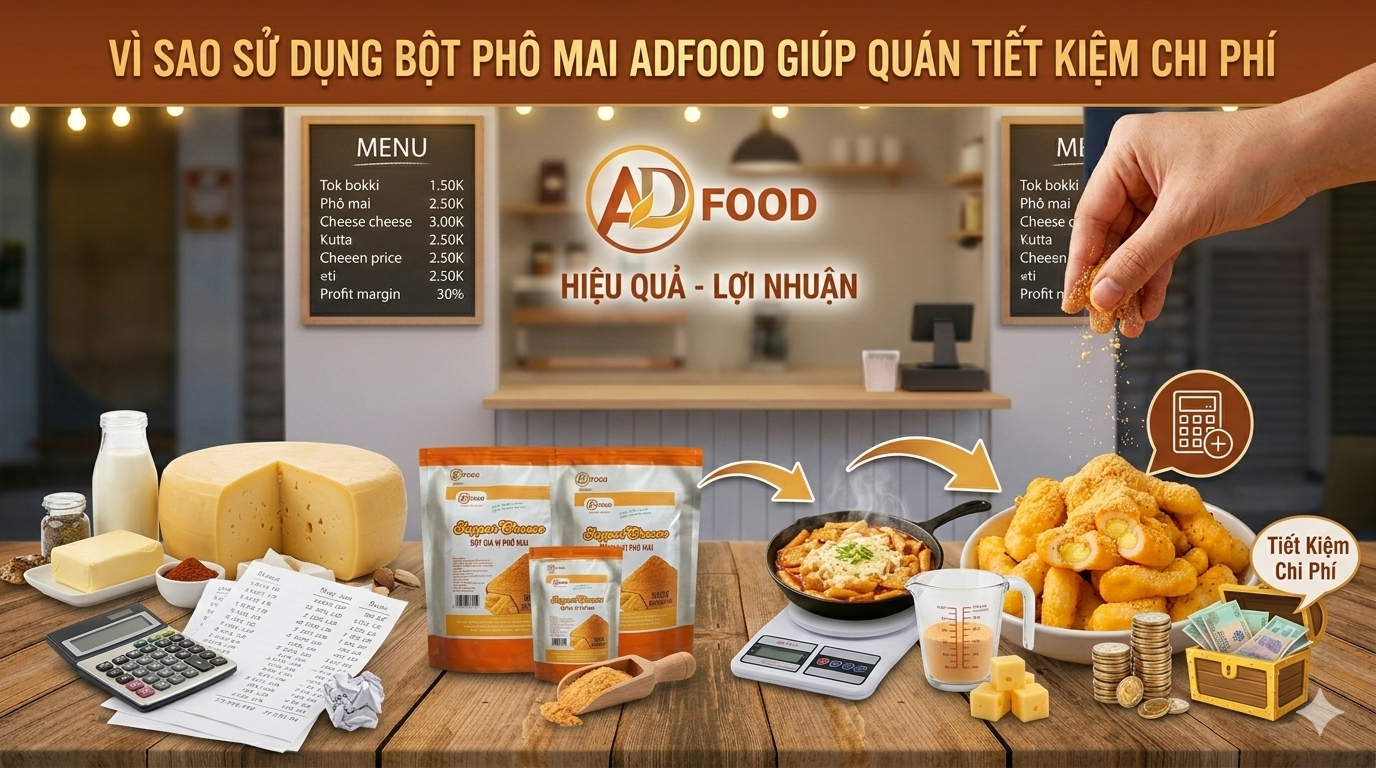 Vì Sao Sử Dụng Bột Phô Mai ADFOOD Giúp Quán Tiết Kiệm Chi Phí?